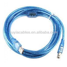 CABLE USB bleu transparent de haute qualité 2.0 AM À BM USB CABLE D&#39;IMPRIMANTE 5m